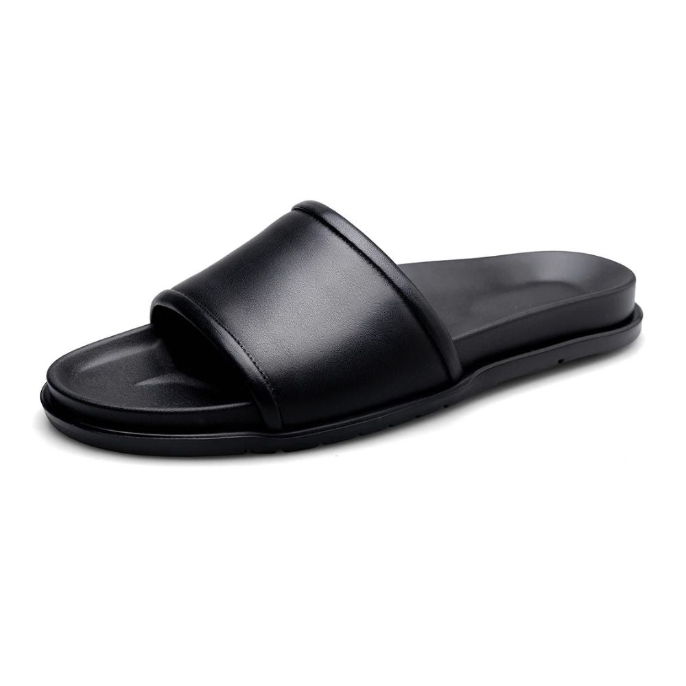 Sandália Slide Masculina de Couro Malibu